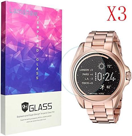 tempered glass for michael kors smartwatch|Michael Kors Screen Protector, 9H Tempered Glass Screen .